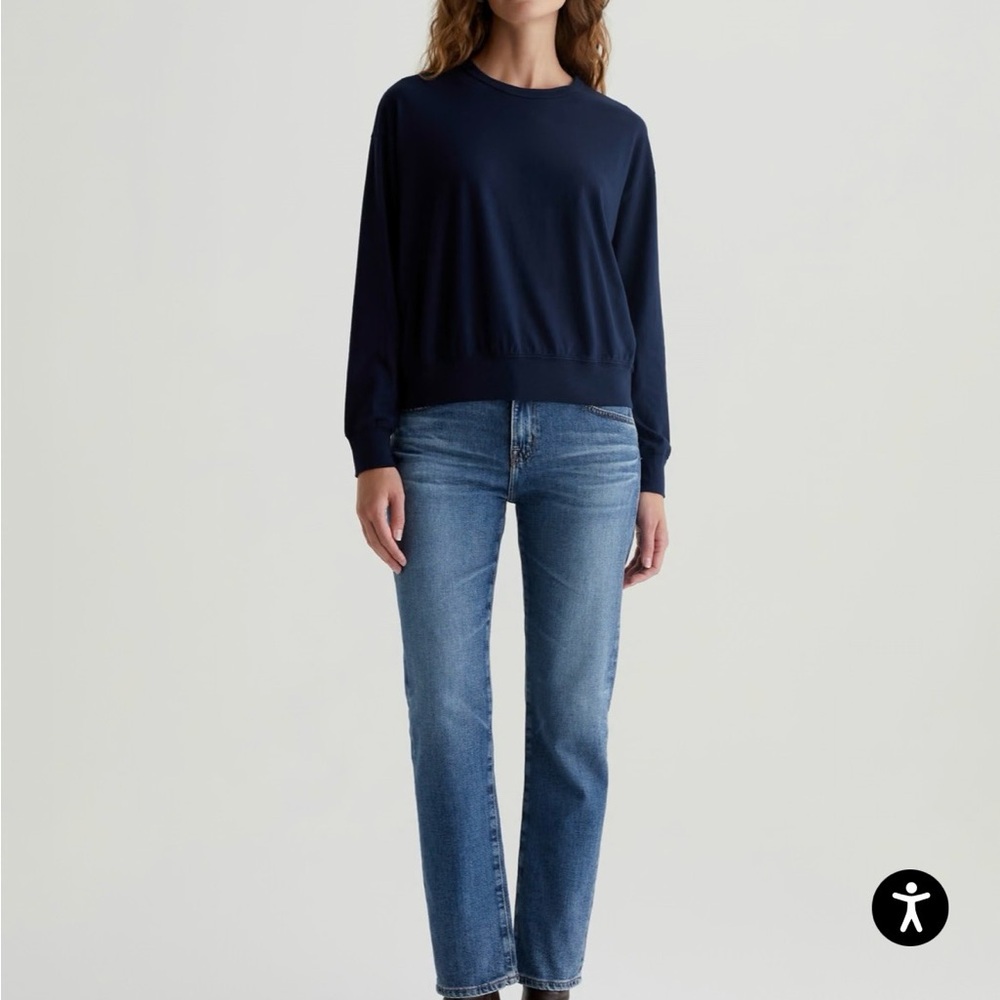 AG Adriano Goldschmied Karter Long Sleeve Pullover. Navy.